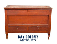 Load image into Gallery viewer, 19th C Antique Federal Period Red Wash Blanket Box With 2 Drawers