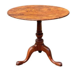 18th C Antique Massachusetts Mahogany Tilt Top Tea Table - Joseph Short
