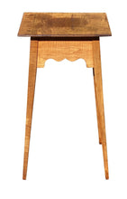 Load image into Gallery viewer, 20th C Vintage Hepplewhite Style Tiger Maple Splayed Leg Worktable / Nightstand