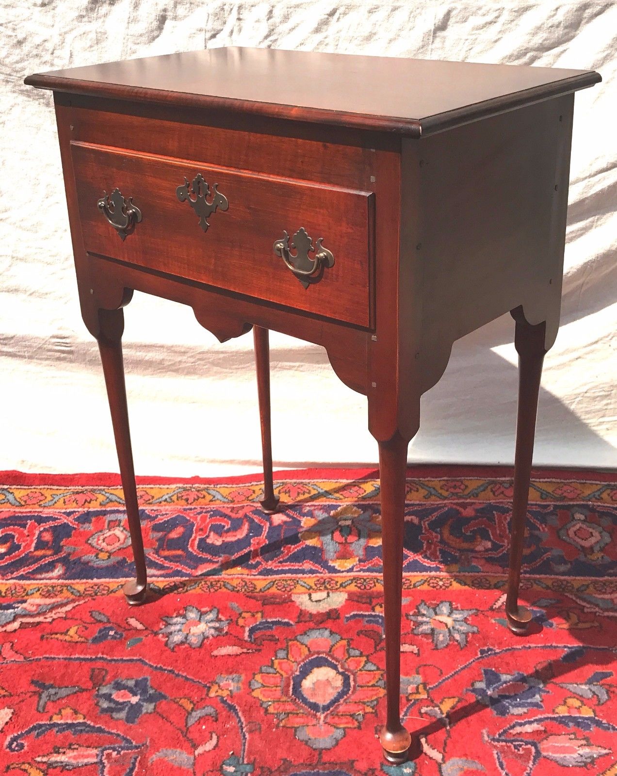 HIGHLY FIGURED CHERRY QUEEN ANNE SERVING TABLE -PEG JOINED & TOP QUALITY ITEM!