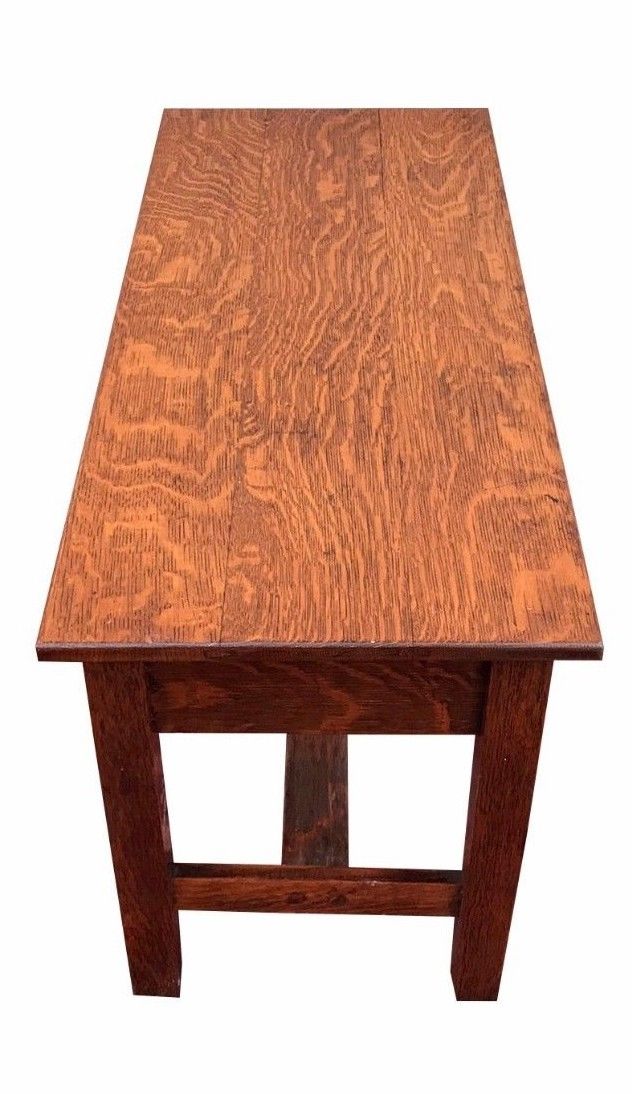 ANTIQUE MISSION OAK COFFEE TABLE IN HEAVY FLAKE SOLID TIGER OAK