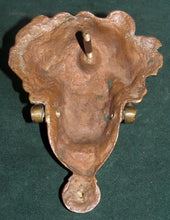Load image into Gallery viewer, LARGE BRASS FIGURAL ANTIQUE DOOR KNOCKER-MYTHICAL FIGURE HEAD