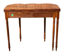 Load image into Gallery viewer, 19th C Antique New England Sheraton Cherry &amp; Tiger Maple Serpentine Card Table
