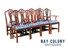 Load image into Gallery viewer, 20TH C CHIPPENDALE ANTIQUE STYLE SET OF 8 CHERRY DINING CHAIRS