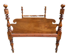 Load image into Gallery viewer, 18th C Antique Sheraton Cherry Carved Cannonball Rope Bed