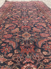 Load image into Gallery viewer, ANTIQUE N.W. PERSIAN REGION CARPET WITH NAVY BLUE BACKGROUND &amp; COMPLEX DESIGN
