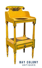 Load image into Gallery viewer, 19TH C ANTIQUE COUNTRY PRIMITIVE FANCY PAINT SHERATON WASH STAND / BASIN