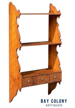 Load image into Gallery viewer, 18TH C ANTIQUE QUEEN ANNE PUMPKIN PINE COUNTRY PRIMITIVE WALL SHELF / CABINET