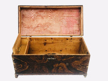 Load image into Gallery viewer, 18TH C ANTIQUE HUDSON RIVER VALLEY GRAIN PAINTED PINE BLANKET BOX / CHEST