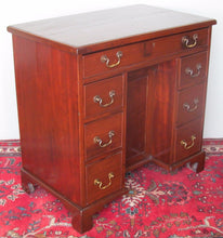 Load image into Gallery viewer, 19TH CENTURY CHIPPENDALE MAHOGANY DOUBLE PEDESTAL DESK