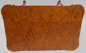 QUEEN ANNE STYLE ELDRED WHEELER QUILTED & TIGER MAPLE PORRINGER TOP TABLE
