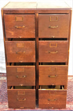 Load image into Gallery viewer, DOUBLE LEGAL SIZED ANTIQUE OAK FILE CABINET BY LIBRARY BUREAU CO