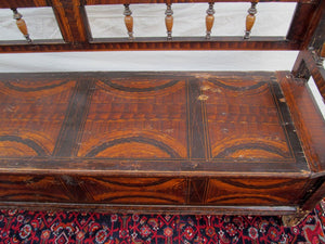 SUPERB EARLY 19TH CENTURY GRAIN PAINTED SETTLE BENCH-EXCEPTIONAL SPECIMEN-LOOK!
