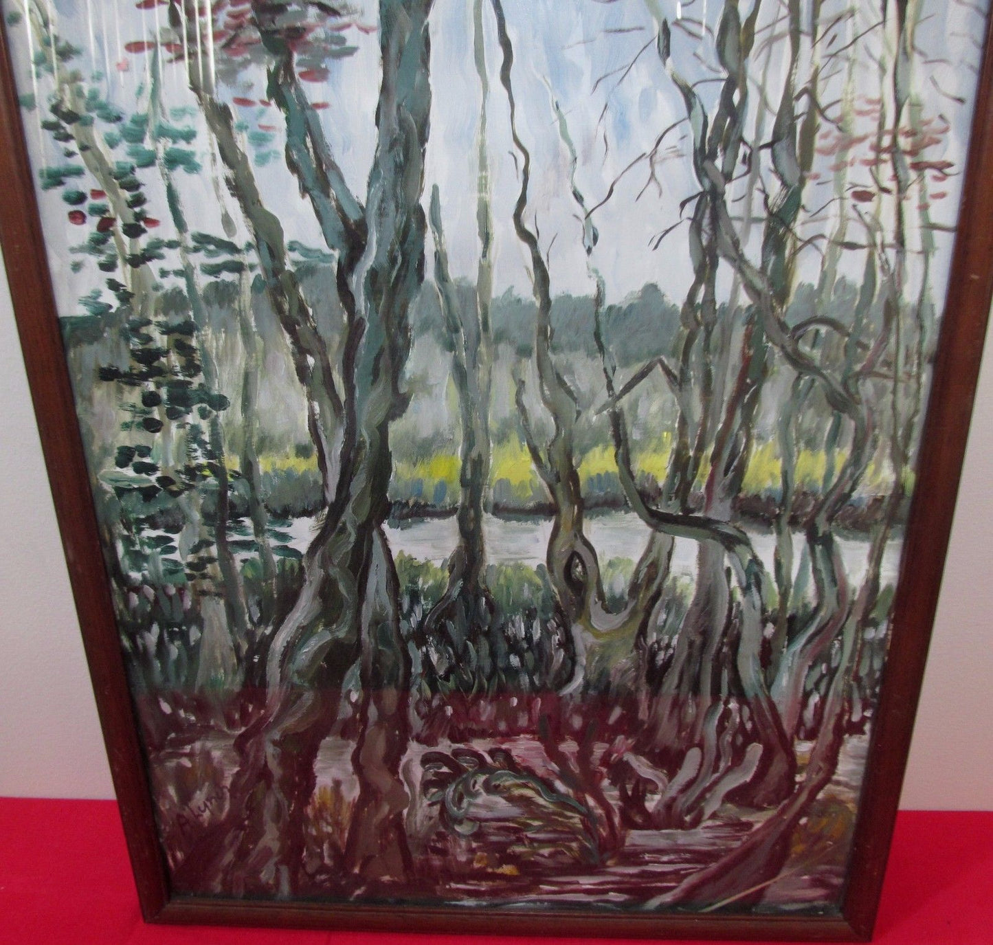 INTERESTING IMPRESSIONIST OIL ON GOUACHE LANDSCAPE PAINTING SIGNED ALICE LYNCH