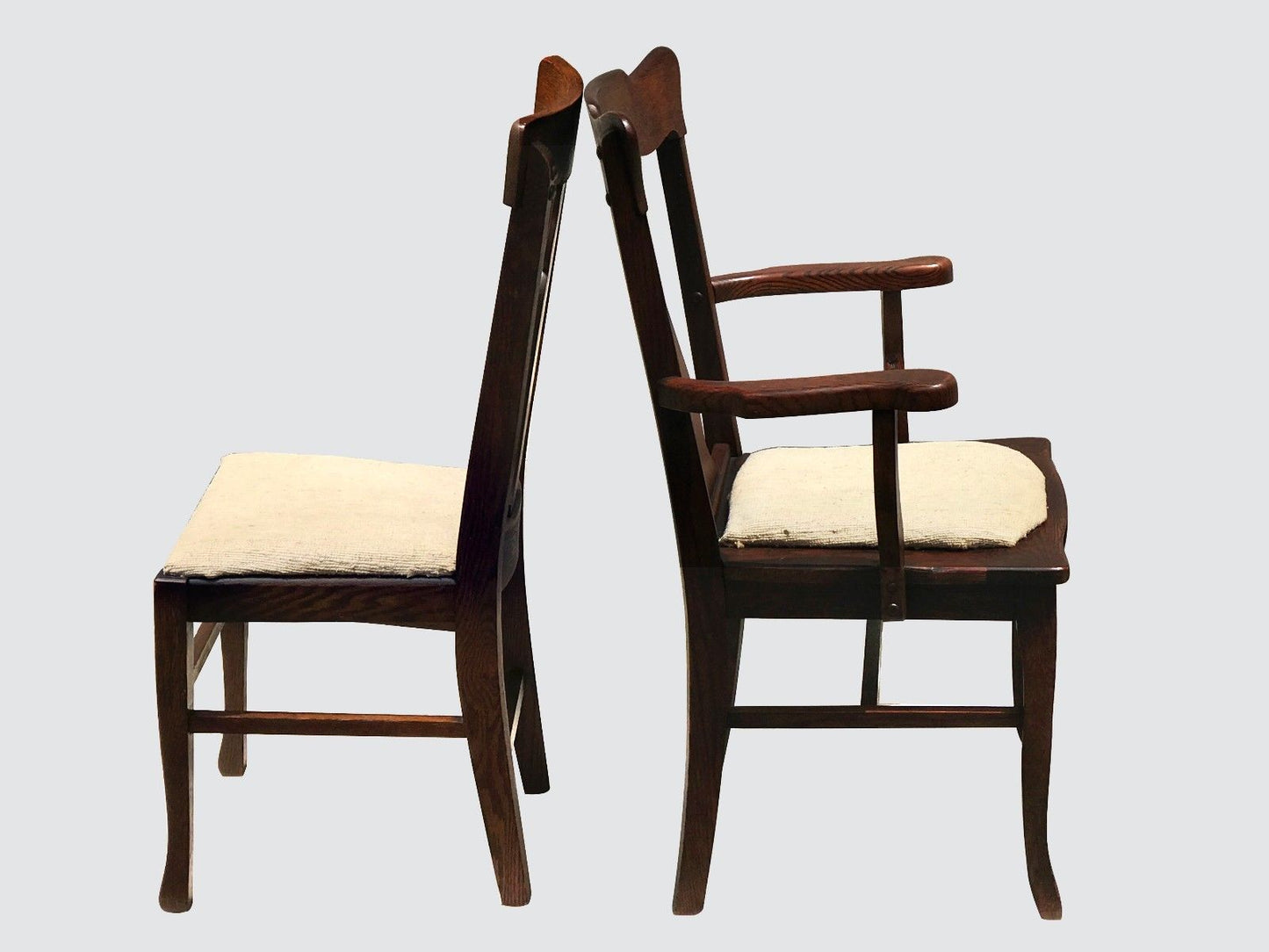 EARLY 20TH CENTURY SET OF 6 OAK T-BACK CHAIRS BY UNION CHAIR CO. BROOKLYN, NY.