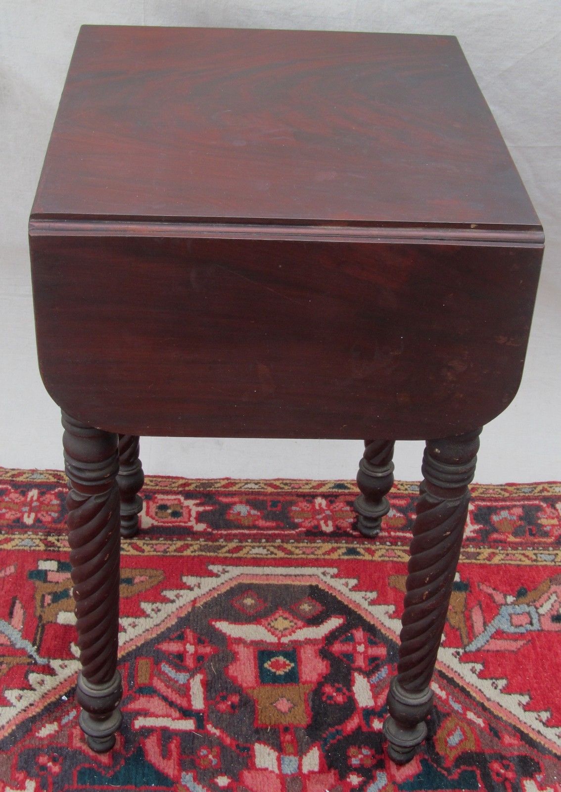 SHERATON MAHOGANY ROPE CARVED WORK TABLE-BOSTON- ALL ORIGINAL CIRCA 1810 - 1820