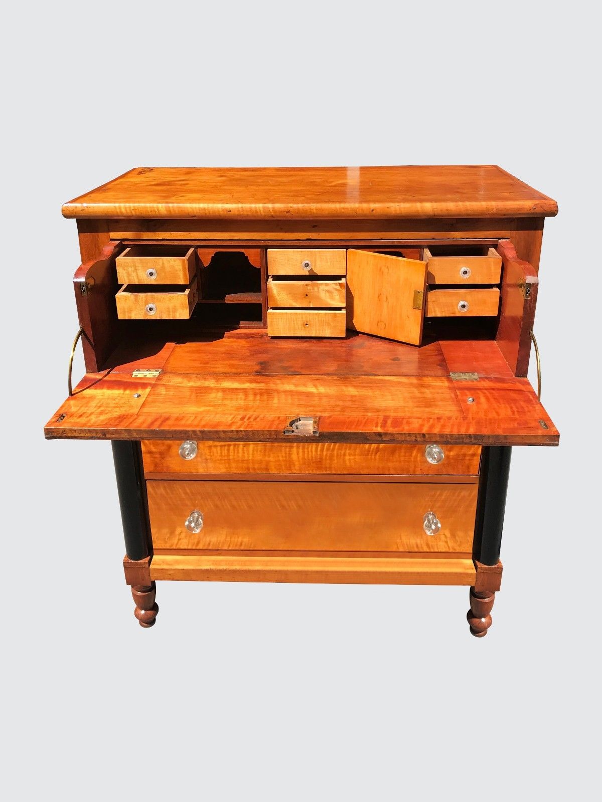 EXCEPTIONAL FEDERAL PERIOD PA TIGER MAPLE BUTLERS DESK-RARE & FINEST SPECIMEN