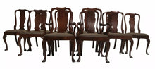 Load image into Gallery viewer, 20TH C HENKEL HARRIS SET OF 12 MAHOGANY QUEEN ANNE ANTIQUE STYLE DINING CHAIRS