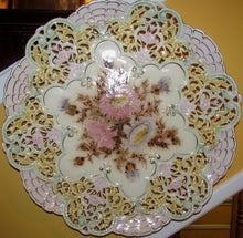 Load image into Gallery viewer, OUTSTANDING ZSOLNAY 16&quot; RETICULATED FLORAL LUSTER PAINTED CHARGER-THE VERY BEST!
