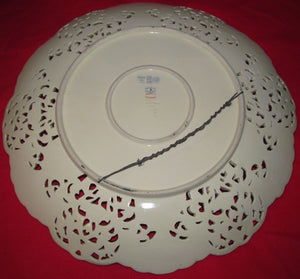 OUTSTANDING ZSOLNAY 16" RETICULATED FLORAL LUSTER PAINTED CHARGER-THE VERY BEST!