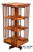 Load image into Gallery viewer, 19TH C ANTIQUE TIGER OAK DANNER REVOLVING 3 TIER CHAMPION BOOKCASE
