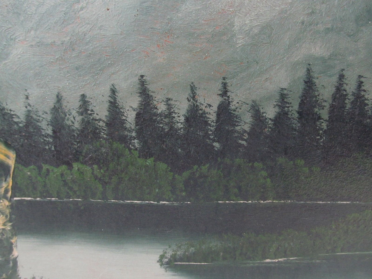 NICELY EXECUTED MID 19TH CT OIL ON BOARD PAINTED CANADIAN LANDSCAPE BY HITCHCOCK