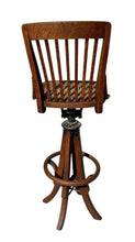 Load image into Gallery viewer, Late 19th Century Tiger Oak Architect Stool With Adjusting Cast Iron Mechanism