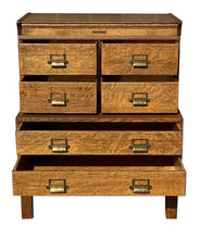 Load image into Gallery viewer, 20TH C ANTIQUE ARTS &amp; CRAFTS TIGER OAK FILE CABINET ~ OFFICE SPECIALTY MFG CO
