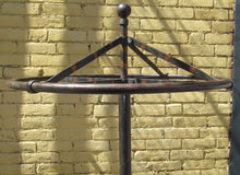 Load image into Gallery viewer, INDUSTRIAL MACHINE AGE CAST IRON REVOLVING COAT RACK W/PICKLED METAL DESIGNS 75&quot;