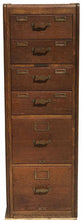 Load image into Gallery viewer, 20TH C ANTIQUE ARTS &amp; CRAFTS / MISSION OAK 6 DRAWER FILE CABINET ~LIBRARY BUREAU