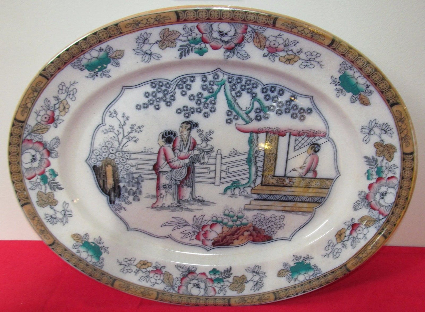 19TH CENTURY BATES & WALKER JAPANNED ENGLISH PLATTER IN LUSTER