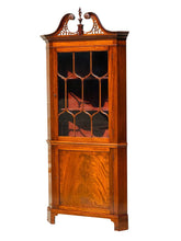 Load image into Gallery viewer, 20TH C FEDERAL ANTIQUE STYLE MAHOGANY CORNER CABINET / CUPBOARD