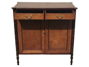 EARLY 20TH C ANTIQUE SHERATON STYLE TIGER MAPLE JELLY CUPBOARD / CABINET DANERSK