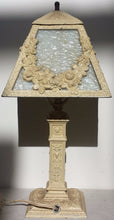 Load image into Gallery viewer, ART NOUVEAU BOUDIOR LAMP WITH CARAMEL SLAG PANEL SHADE