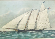Load image into Gallery viewer, 20TH C VINTAGE FRAMED THE CLIPPER YACHT AMERICA NAUTICAL PRINT ~ CURRIER &amp; IVES