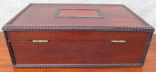 Load image into Gallery viewer, LOVELY FEDERAL PERIOD MAHOGANY RIBBON CARVED BOX WITH HEART SHAPED ESCUTCHEON