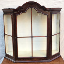 Load image into Gallery viewer, 18TH CENTURY WILLIAM &amp; MARY PERIOD WALL CABINET VITRINE W/TOMBSTONE BONNET