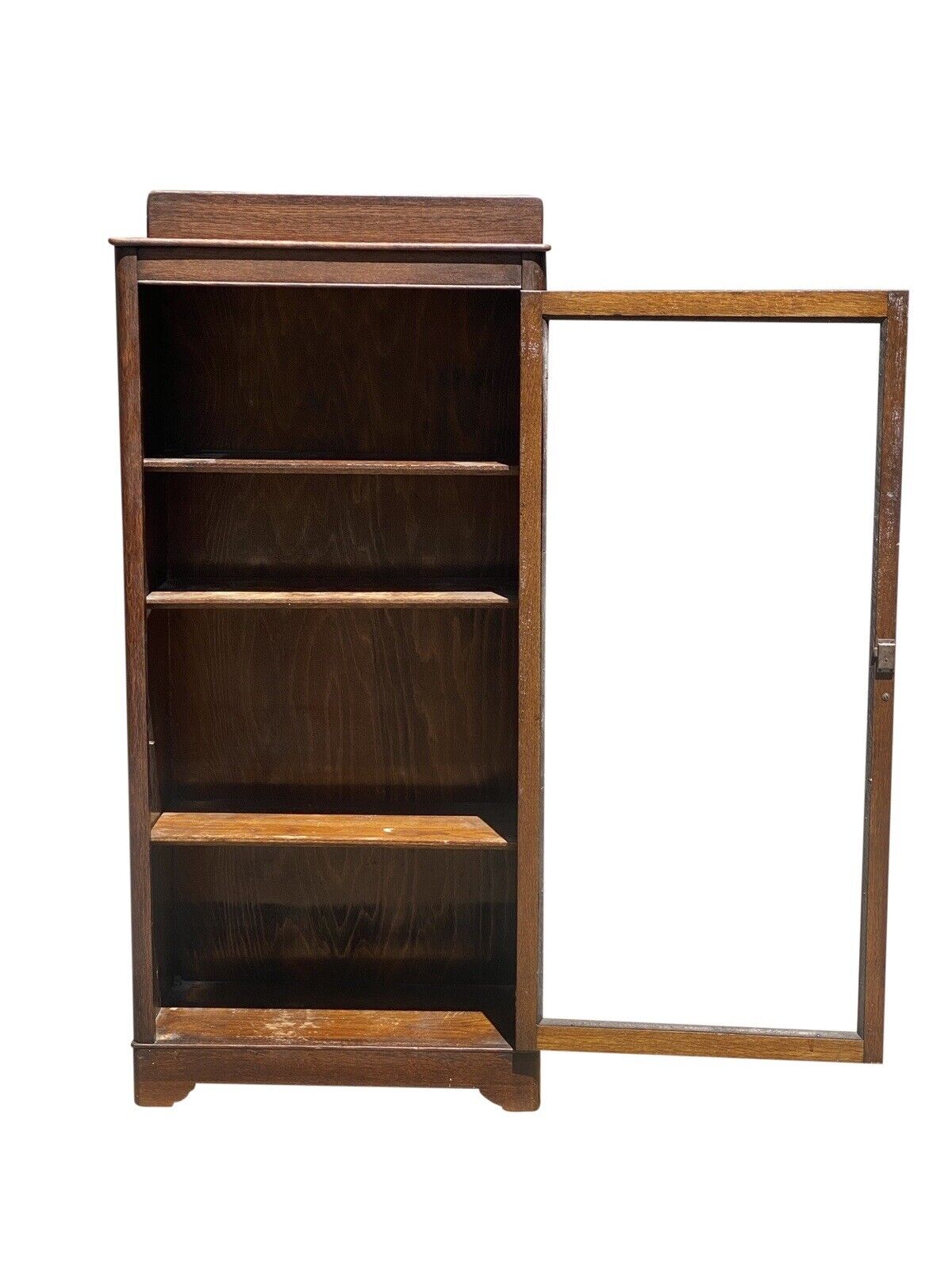 Antique Arts & Crafts Tiger Oak Single Door Bookcase / China Cabinet