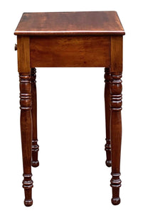 19th C Antique Cherry Sheraton Work Table / Nightstand ~ Isaac Wright Hartford