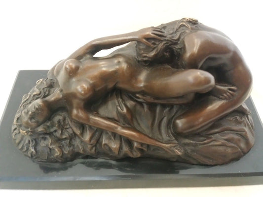 EROTIC BRONZE DEPICTING LESBIAN LOVERS-EXCEPTIONAL QUALITY-JM LAMBEAUX