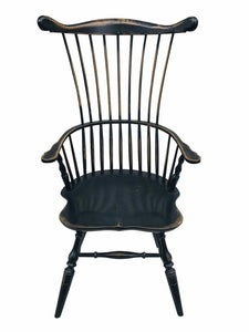 20TH C ANTIQUE STYLE PAIR OF COMB BACK PHILADELPHIA WINDSOR CHAIRS