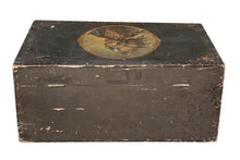 Load image into Gallery viewer, 19th C Antique Folk Art Painted Document Box Depicting Native American War Chief