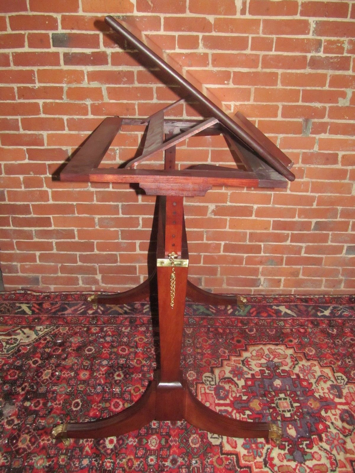 FEDERAL STYLED CHERRY DRAFTING TABLE W/FINE BRASS HARDWARE