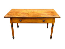 Load image into Gallery viewer, 19TH C ANTIQUE COUNTRY PRIMITIVE NEW ENGLAND SCRUBBED PINE TAVERN TABLE ~ 5 FEET
