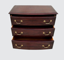 Load image into Gallery viewer, CHIPPENDALE STYLED HENKEL &amp; HARRIS BOW FRONT BACHELORS CHEST WITH WRITING SLIDE