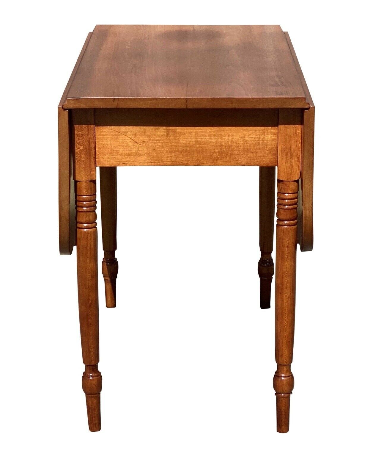 19th C Antique Country Sheraton Cherry Drop Leaf Dining Table