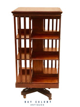 Load image into Gallery viewer, 19TH C ANTIQUE VICTORIAN DANNER REVOLVING 3 TIER BOOKCASE