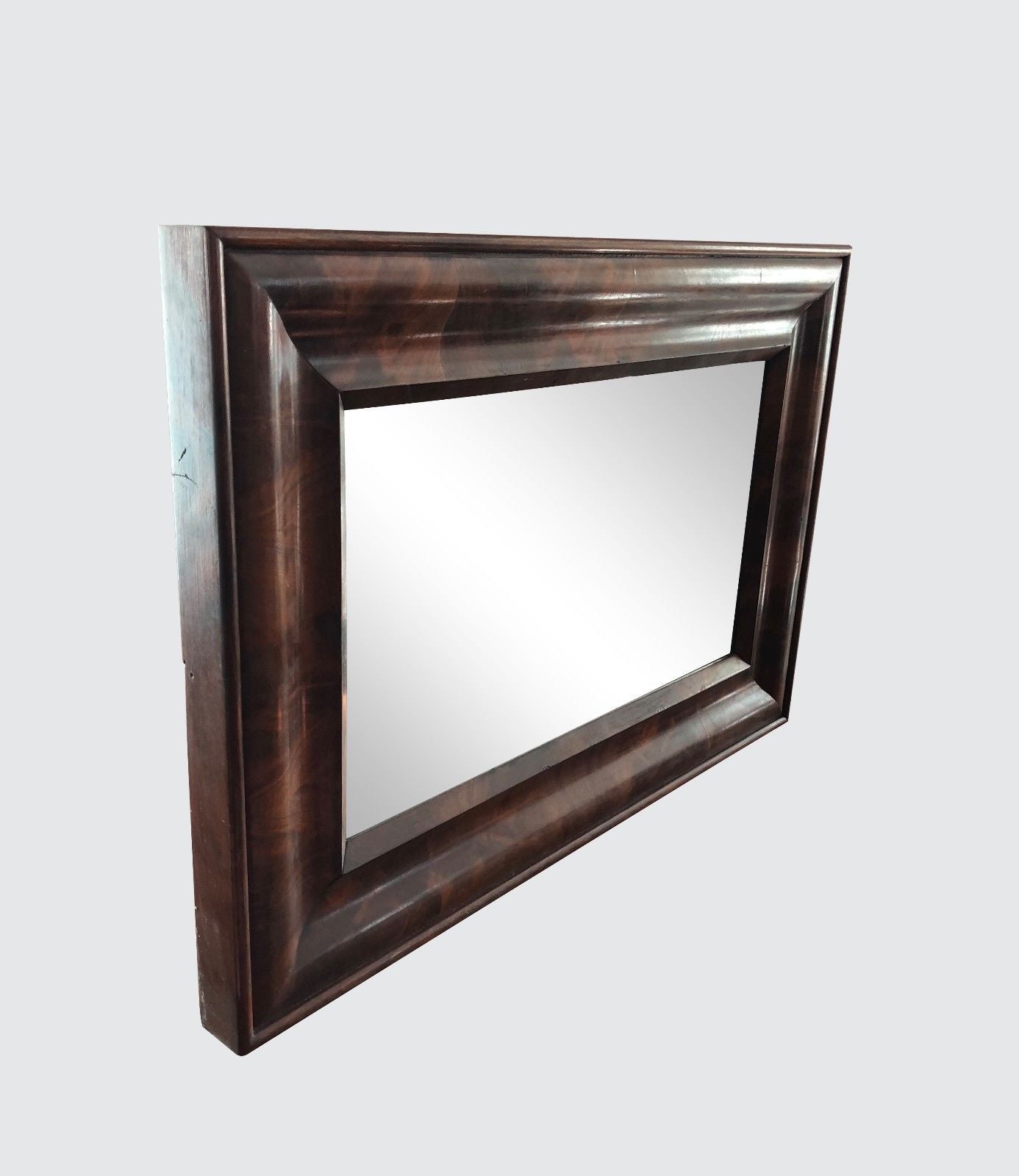 EARLY 19TH CENTURY CLASSICAL HEAVY PLATE BEVELED GLASS MIRROR
