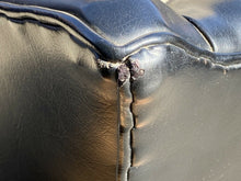 Load image into Gallery viewer, 20TH C PAIR OF CHIPPENDALE ANTIQUE STYLE BLACK LEATHER WING BACK ARM CHAIRS