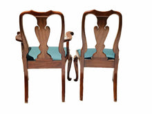 Load image into Gallery viewer, 20TH C SET OF 10 HENKEL HARRIS QUEEN ANNE ANTIQUE STYLE MAHOGANY DINING CHAIRS